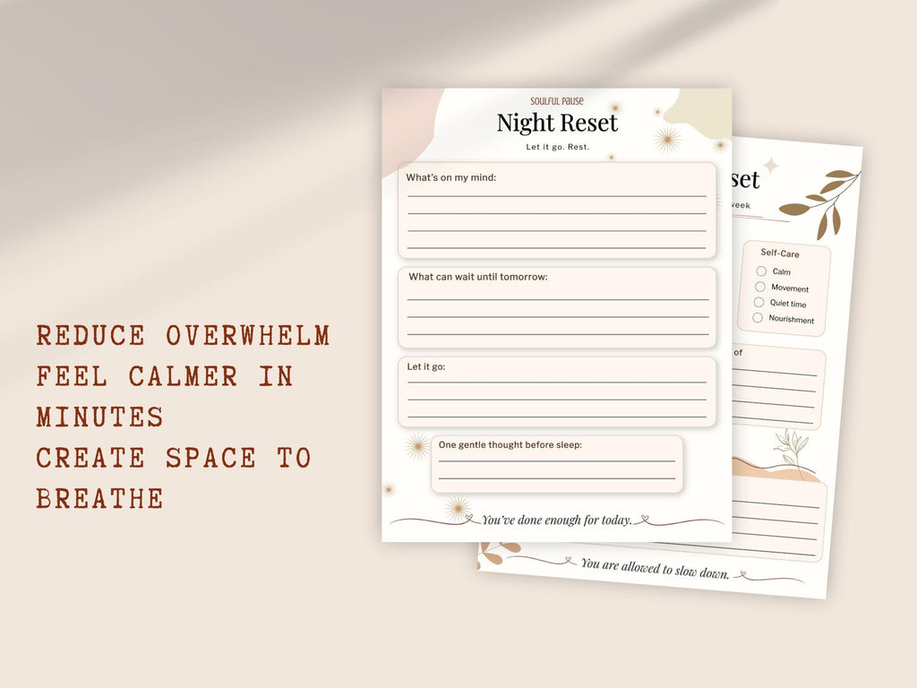 Mindfulness Printable Bundle | Anxiety Relief Worksheets, Self-Care Planner (Instant Download)